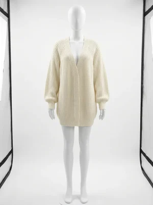 Gilet grosse maille acrylique oversize femme décontracté - Vue 1 - Gilet grosse maille