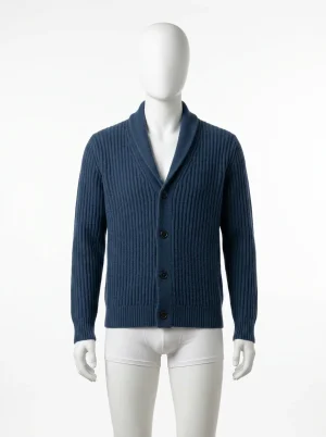 Gilet grosse maille cachemire homme épais col revers élégant - Vue 1 - Gilet grosse maille