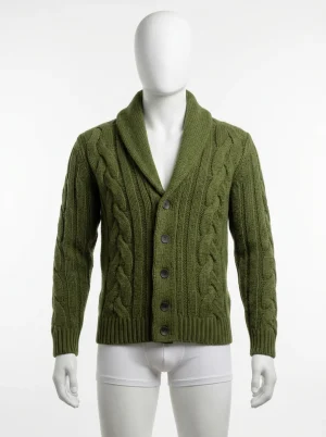 Gilet grosse maille cachemire torsadé élégant homme - Vue 1 - Gilet grosse maille