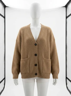 Gilet grosse maille col en v boutonnage simple quotidien - Vue 1 - Gilet grosse maille