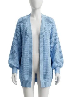 Gilet grosse maille coton femme style décontracté moderne - Vue 1 - Gilet grosse maille