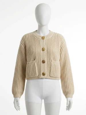 Gilet grosse maille femme ample style urbain - Vue 1 - Gilet grosse maille