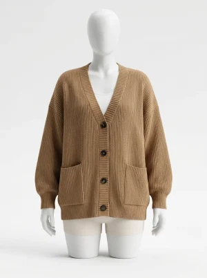 Gilet grosse maille femme coupe large manches chauve-souris hiver - Vue 1 - Gilet grosse maille