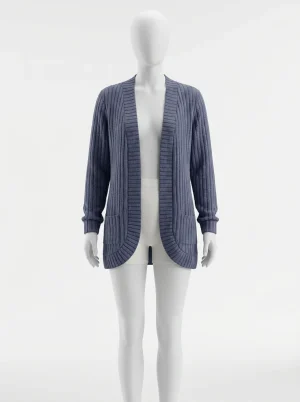 Gilet grosse maille femme décontracté poches - Vue 1 - Gilet grosse maille