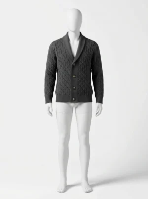 Gilet grosse maille laine ample décontracté homme - Vue 1 - Gilet grosse maille