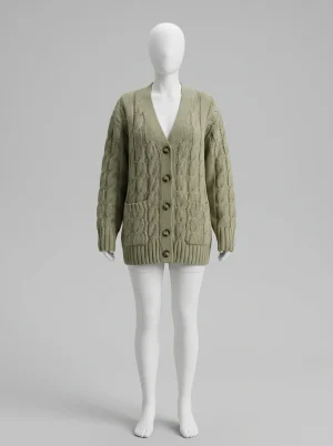 Gilet grosse maille oversize femme coupe ample quotidien - Vue 1 - Gilet grosse maille